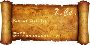 Kassa Csilla névjegykártya
