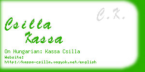 csilla kassa business card